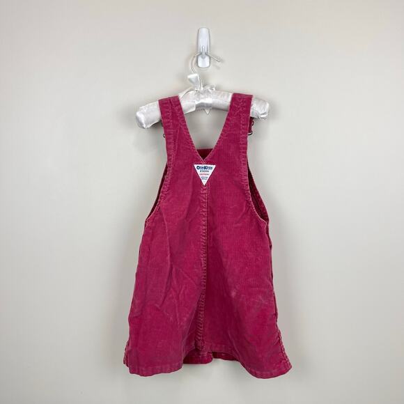 Vintage OshKosh B'gosh Red Corduroy Jumper Dress USA - Picture 4 of 6